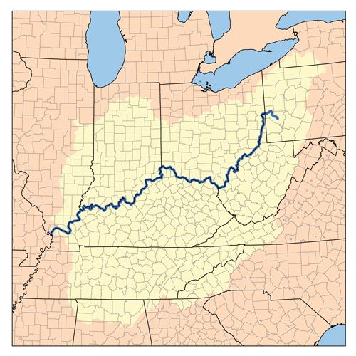 Map of Ohio River Basin